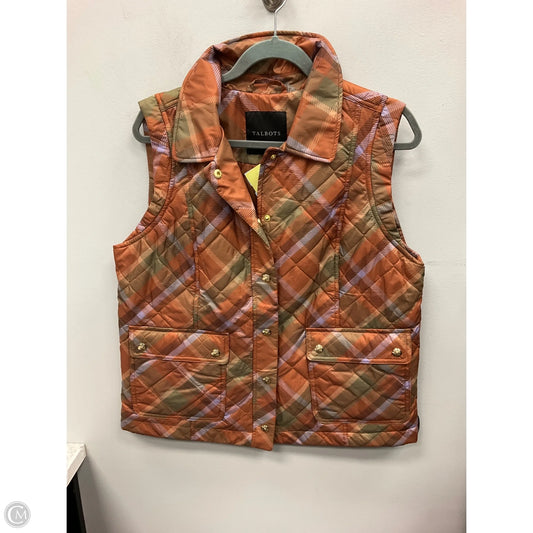 Vest Puffer & Quilted By Talbots In Plaid Pattern, Size: M