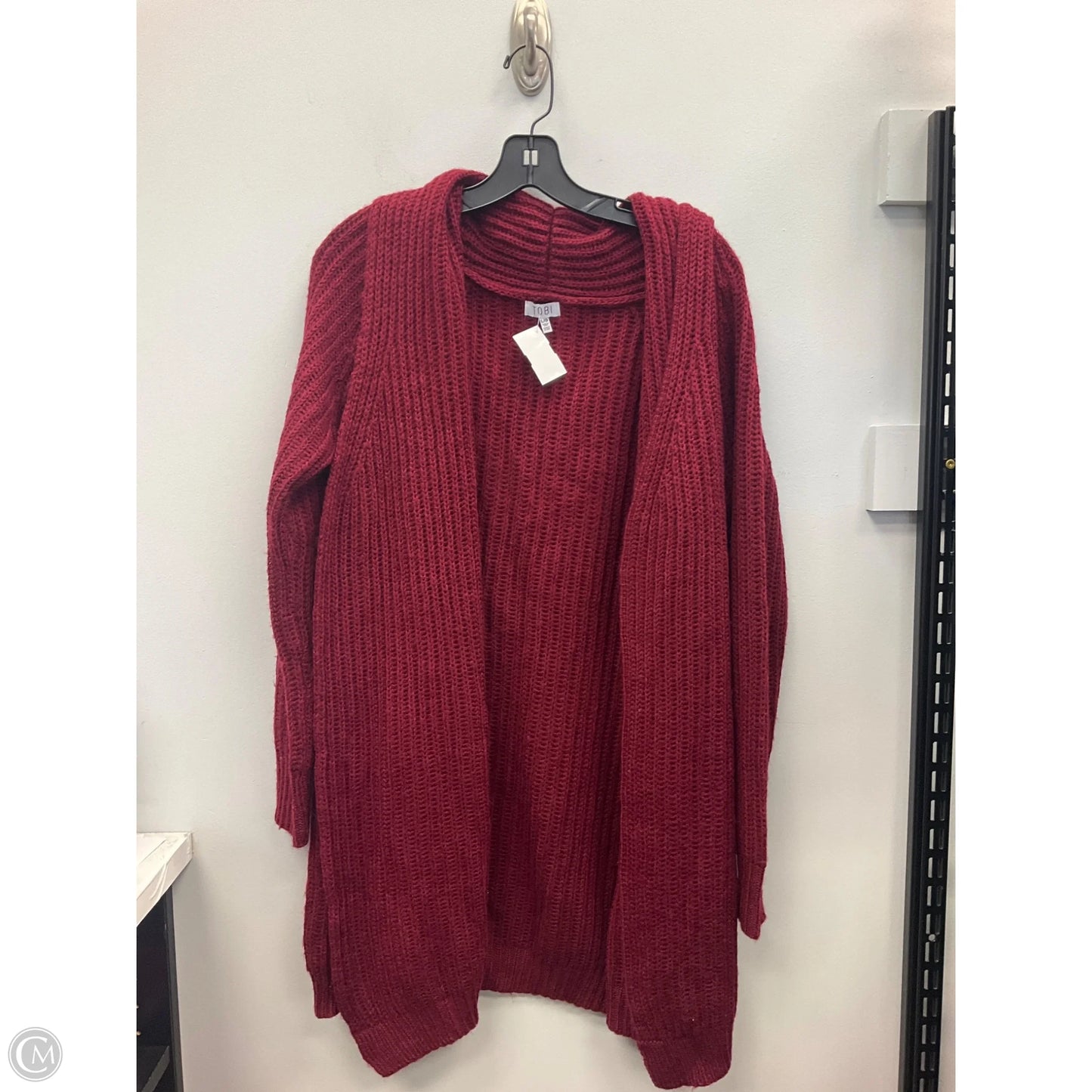 Sweater Cardigan By Tobi In Maroon, Size: L