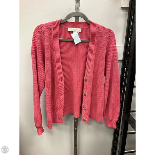 Sweater Cardigan By Loft In Pink, Size: Lp