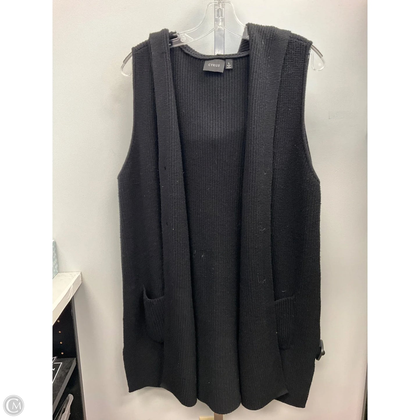 Vest Sweater By Cyrus In Black, Size: L