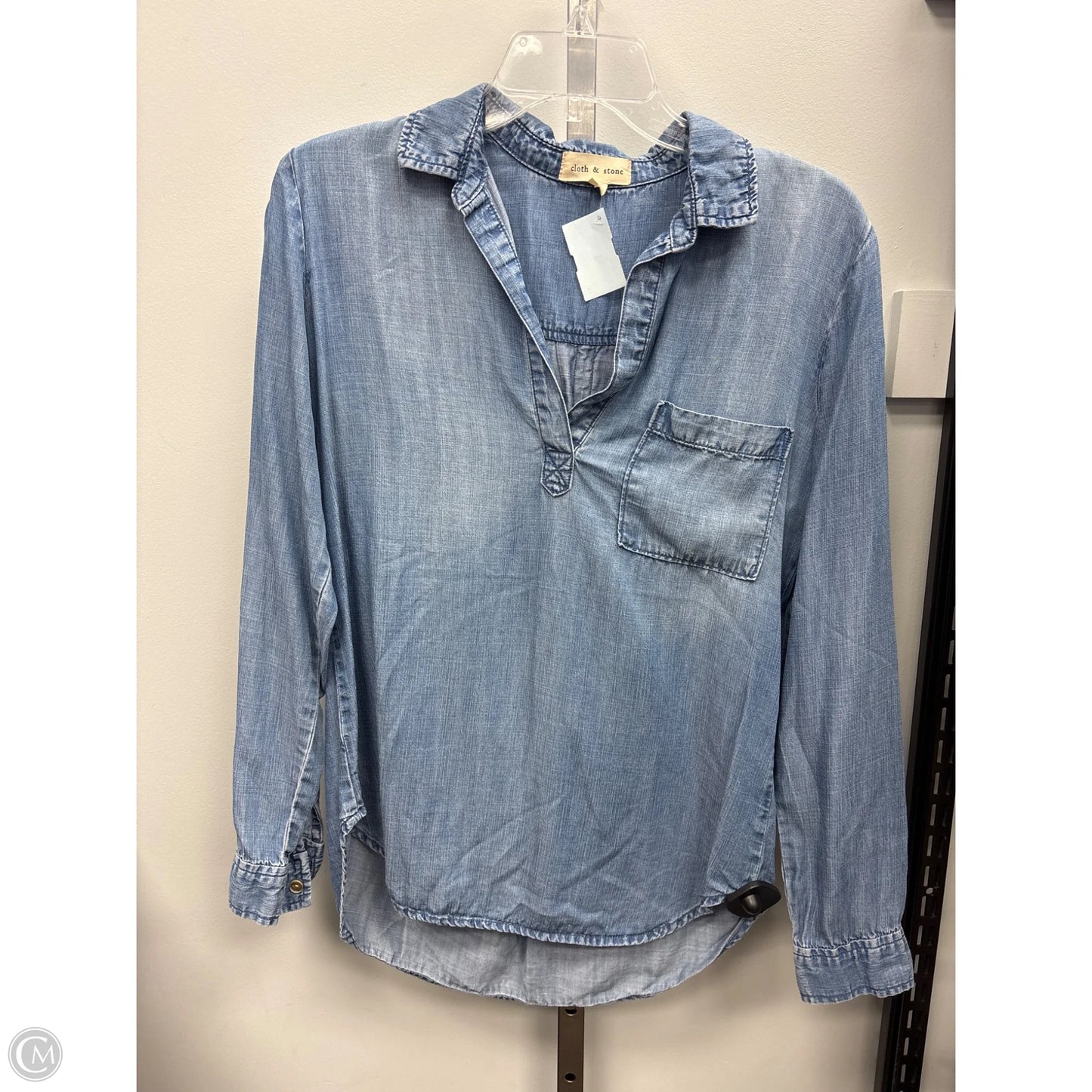 Top Long Sleeve By Cloth & Stone In Blue, Size: S
