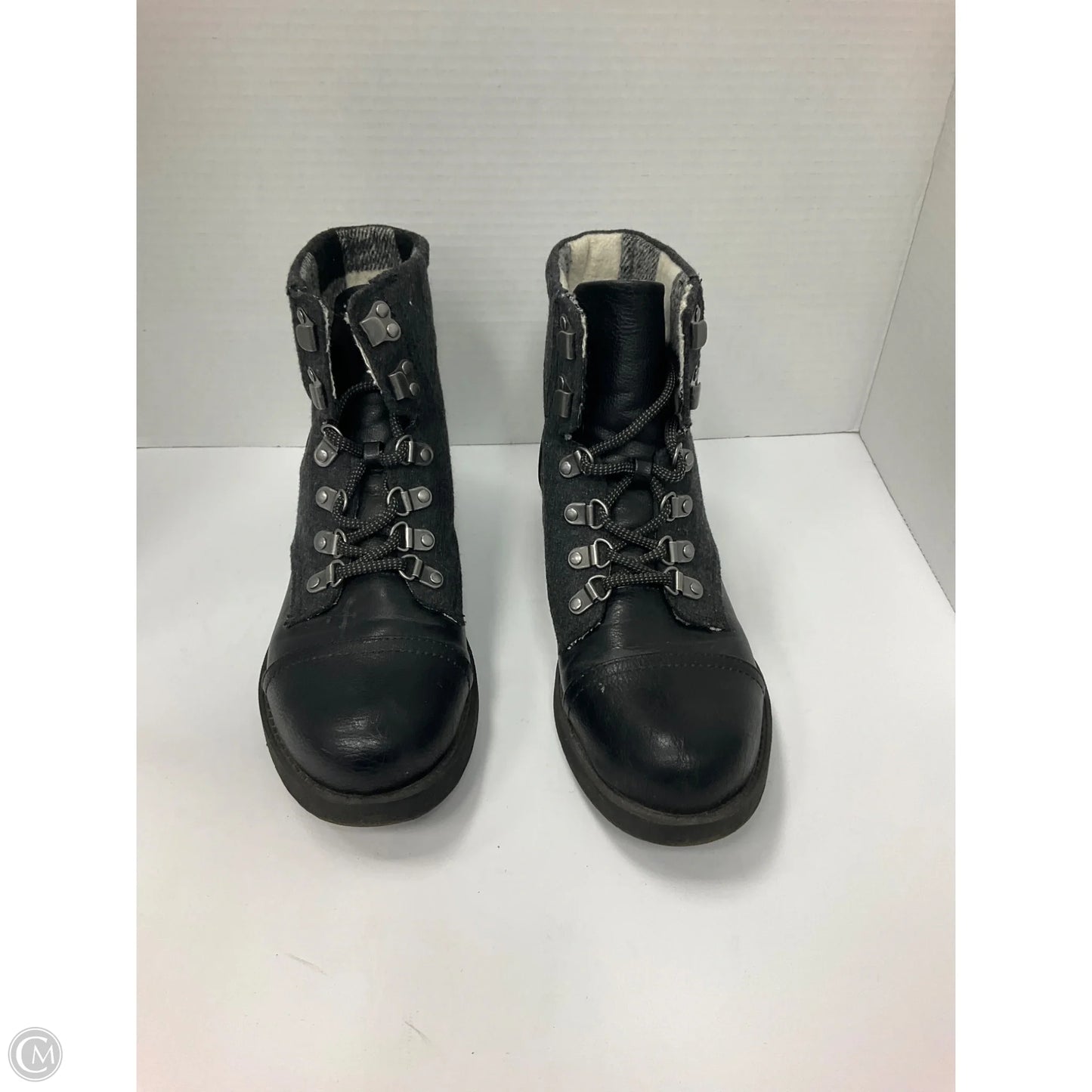 Boots Ankle Heels By Indigo Rd In Black & Grey, Size: 8