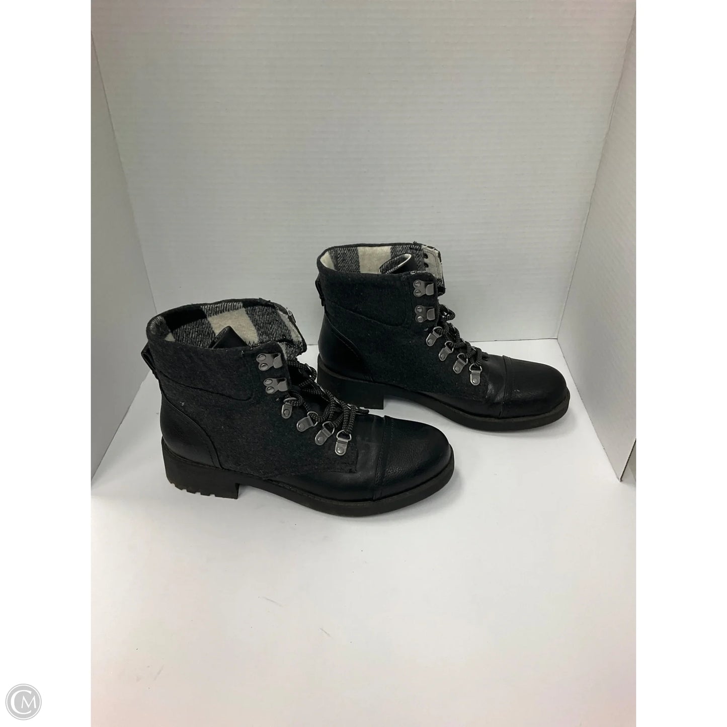 Boots Ankle Heels By Indigo Rd In Black & Grey, Size: 8