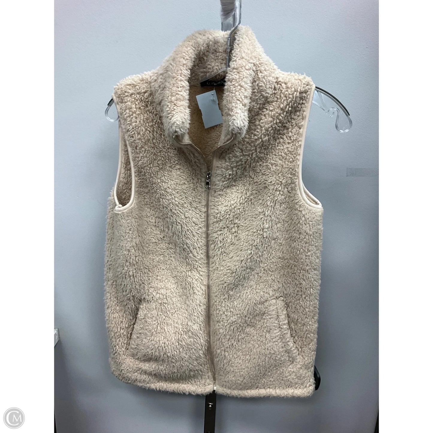 Vest Faux Fur & Sherpa By Clothes Mentor In Beige, Size: S