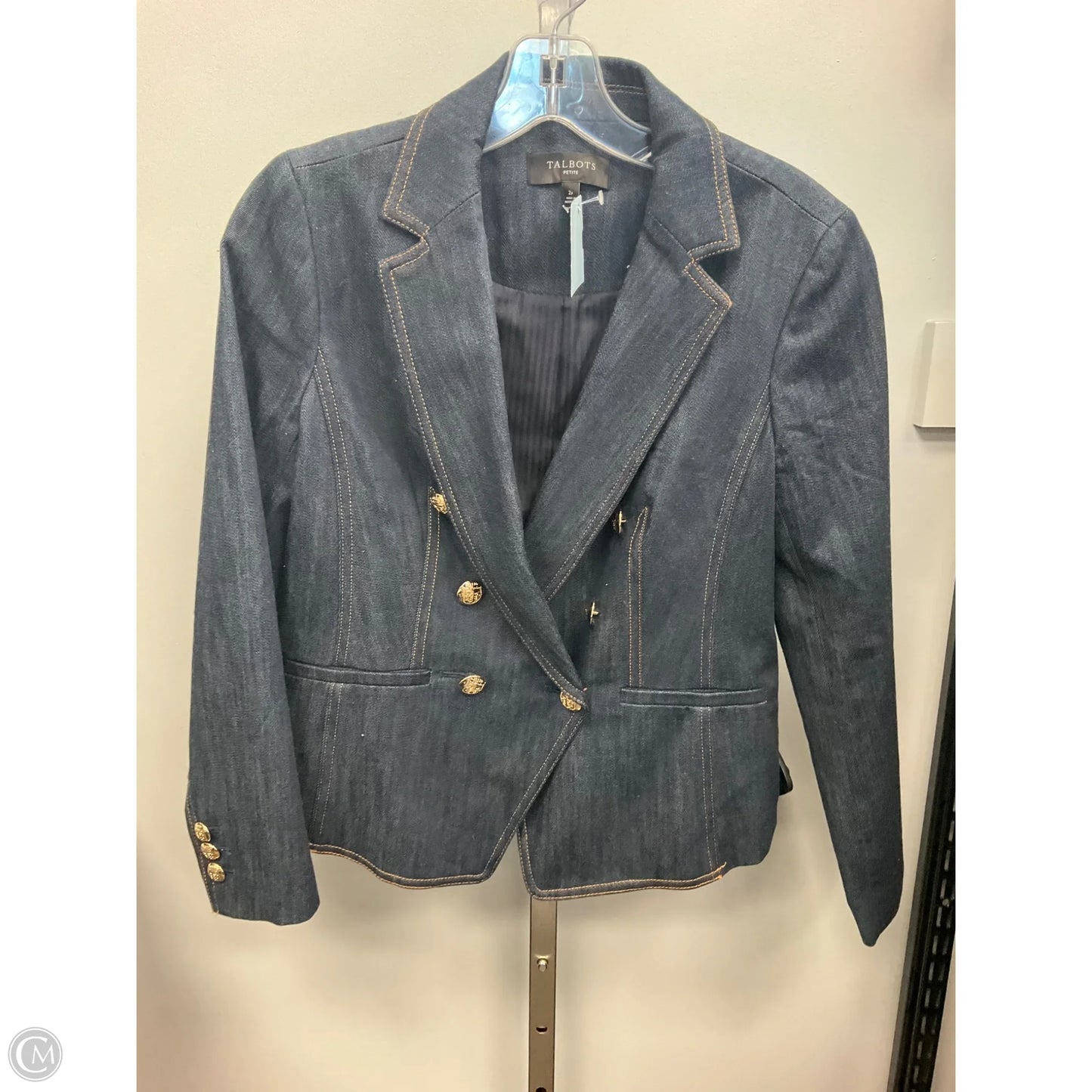 Blazer By Talbots In Blue Denim, Size: 2p