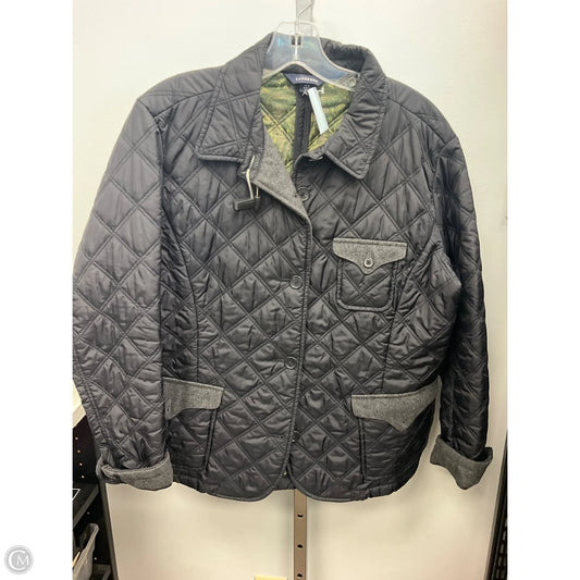 Jacket Puffer & Quilted By Lands End In Black, Size: L