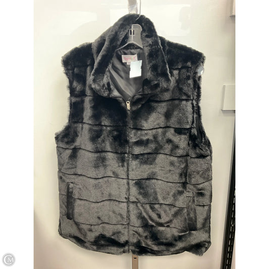 Vest Faux Fur & Sherpa By Clothes Mentor In Black, Size: L