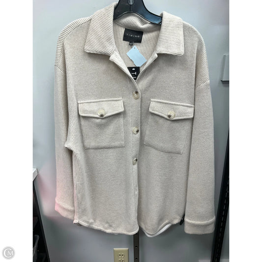 Top Long Sleeve By Timing In Beige, Size: L
