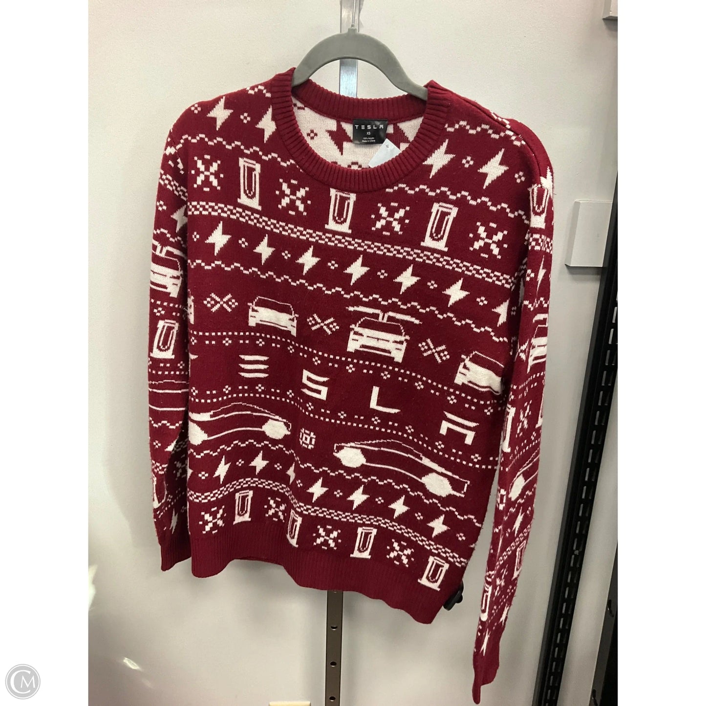 Sweater By Cmc In Red & White, Size: Xs