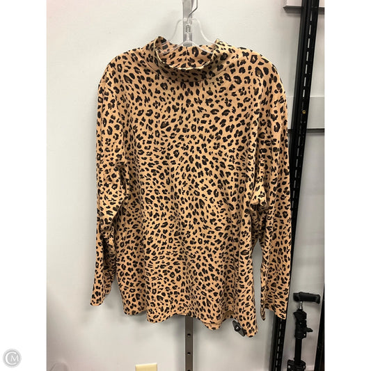 Top Long Sleeve Basic By Croft And Barrow In Animal Print, Size: 3x