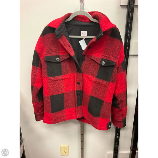 Jacket Shirt By Cmc In Black & Red, Size: S