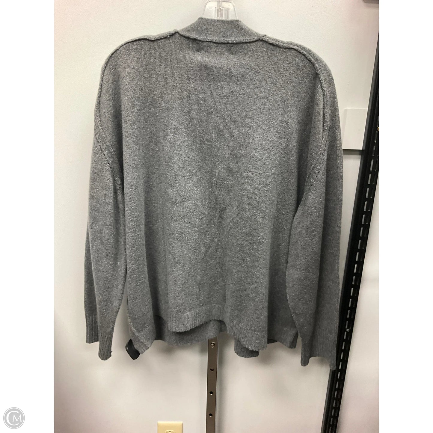 Sweater Cardigan By Loft In Grey, Size: Xlp