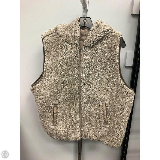 Vest Faux Fur & Sherpa By Coffee Shop In Taupe, Size: 2x