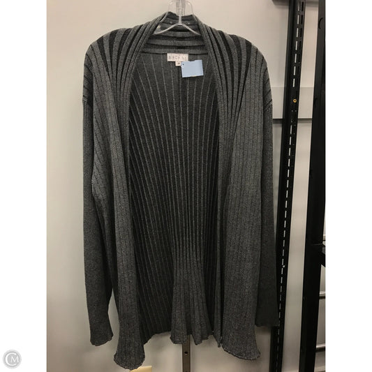 Sweater Cardigan By Clothes Mentor In Black & Grey, Size: 3x