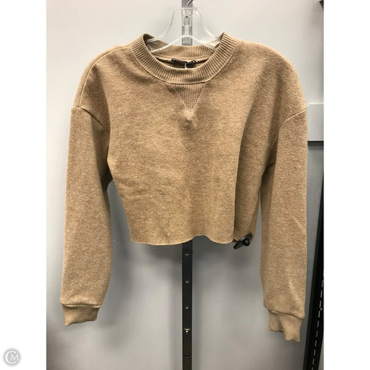 Top Long Sleeve By Zara In Tan, Size: S