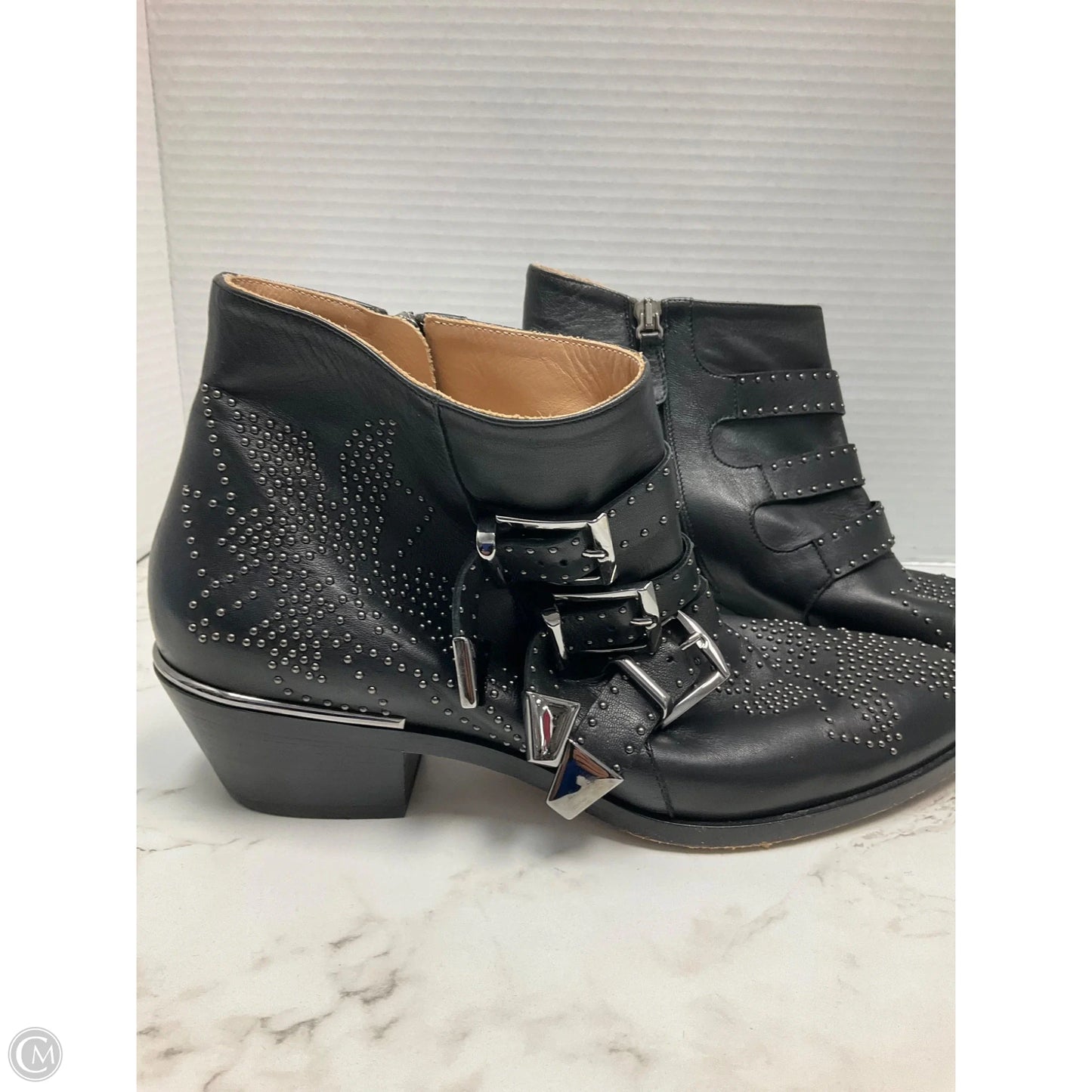 Boots Luxury Designer By Chloe In Black, Size: 8