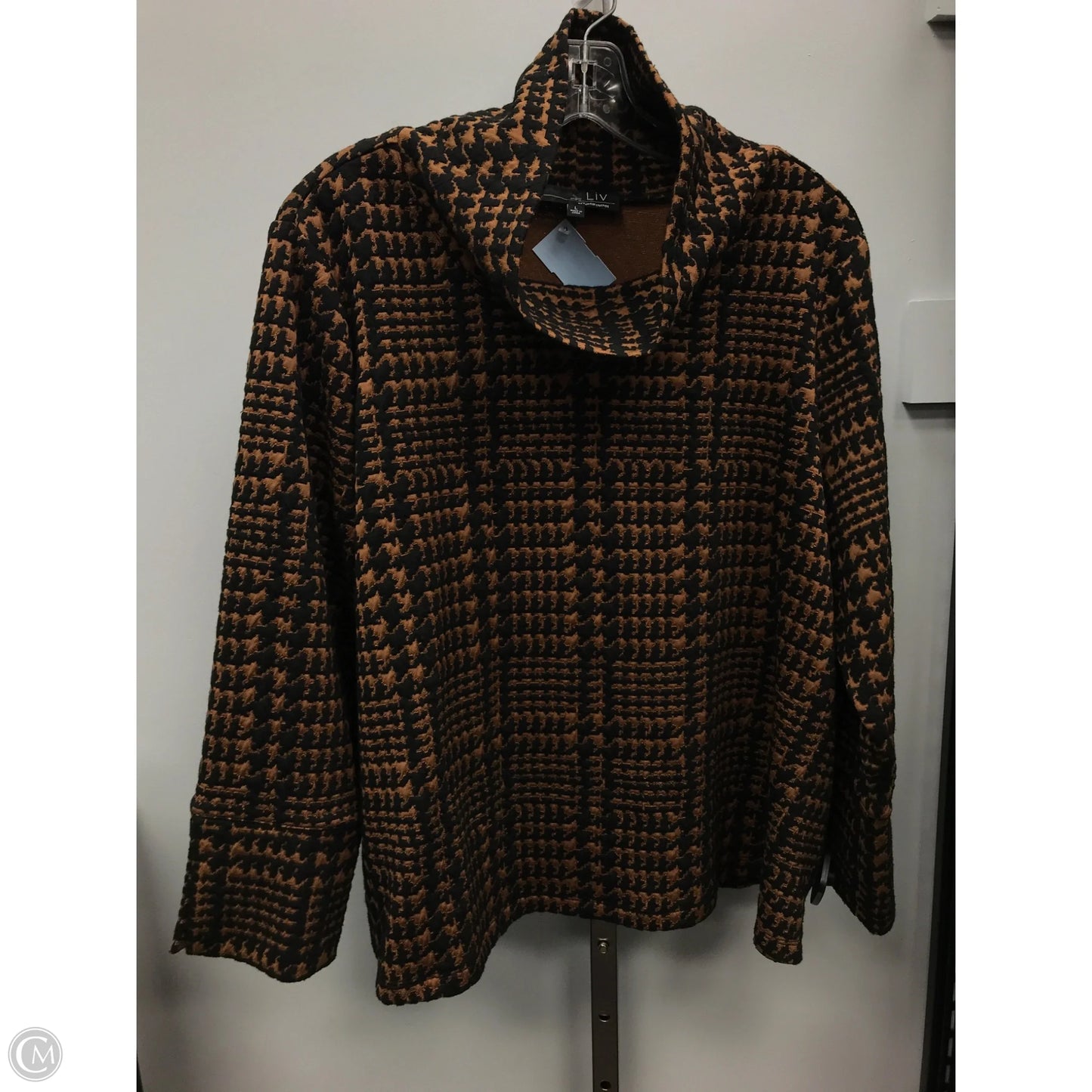 Top Long Sleeve By Habitat In Black & Brown, Size: L