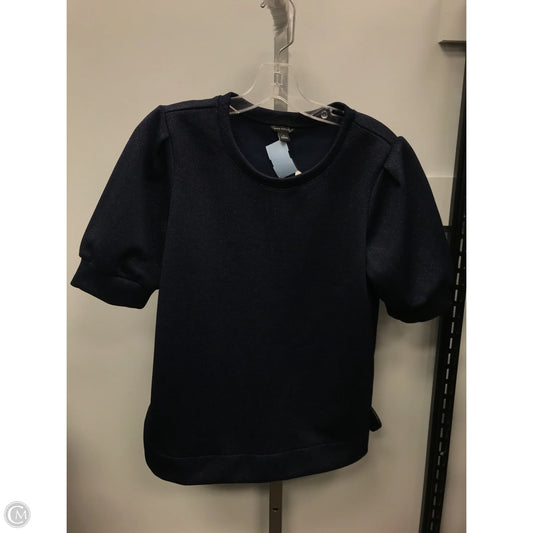 Top Short Sleeve By Ann Taylor In Navy, Size: M