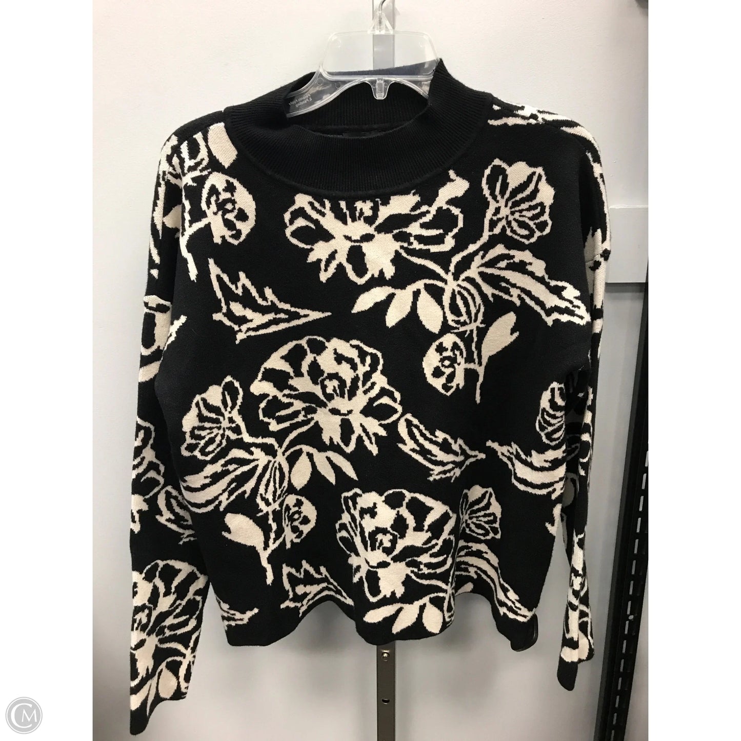 Sweater By Cyrus In Black & Cream, Size: M