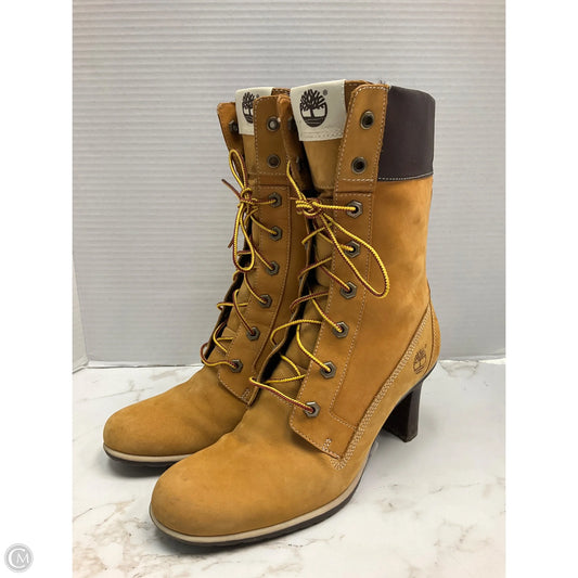 Boots Ankle Heels By Timberland In Tan, Size: 7.5