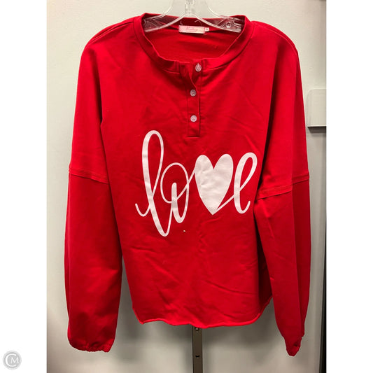 Top Long Sleeve By Clothes Mentor In Red, Size: M