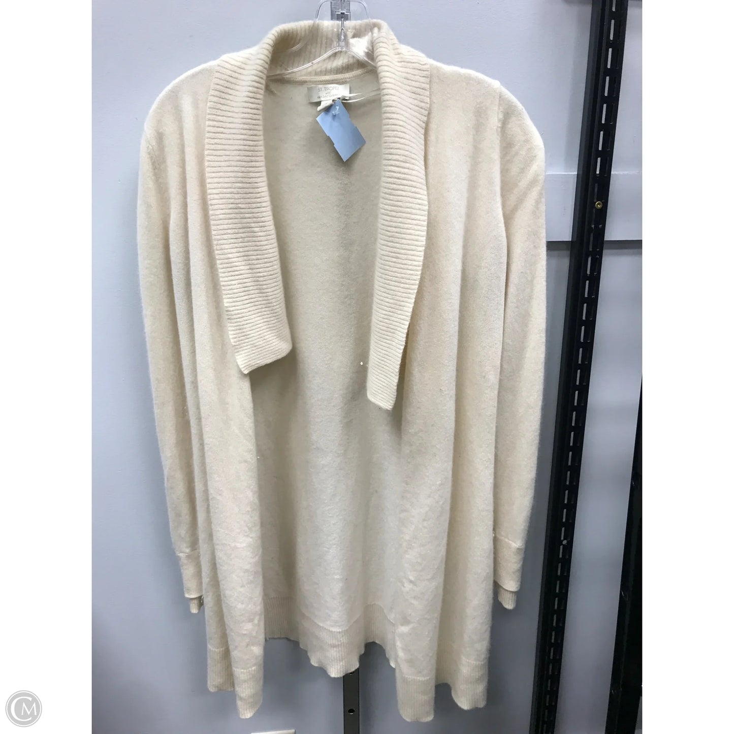 Sweater Cardigan Cashmere By St Tropez In Cream, Size: M