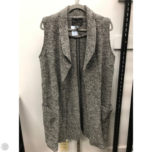 Vest Sweater By Tahari In Black & White, Size: M