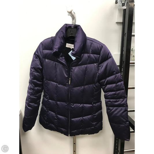 Jacket Puffer & Quilted By Calvin Klein In Purple, Size: S