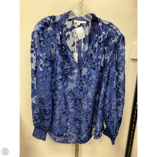Top Long Sleeve By Chicos In Blue, Size: Xl
