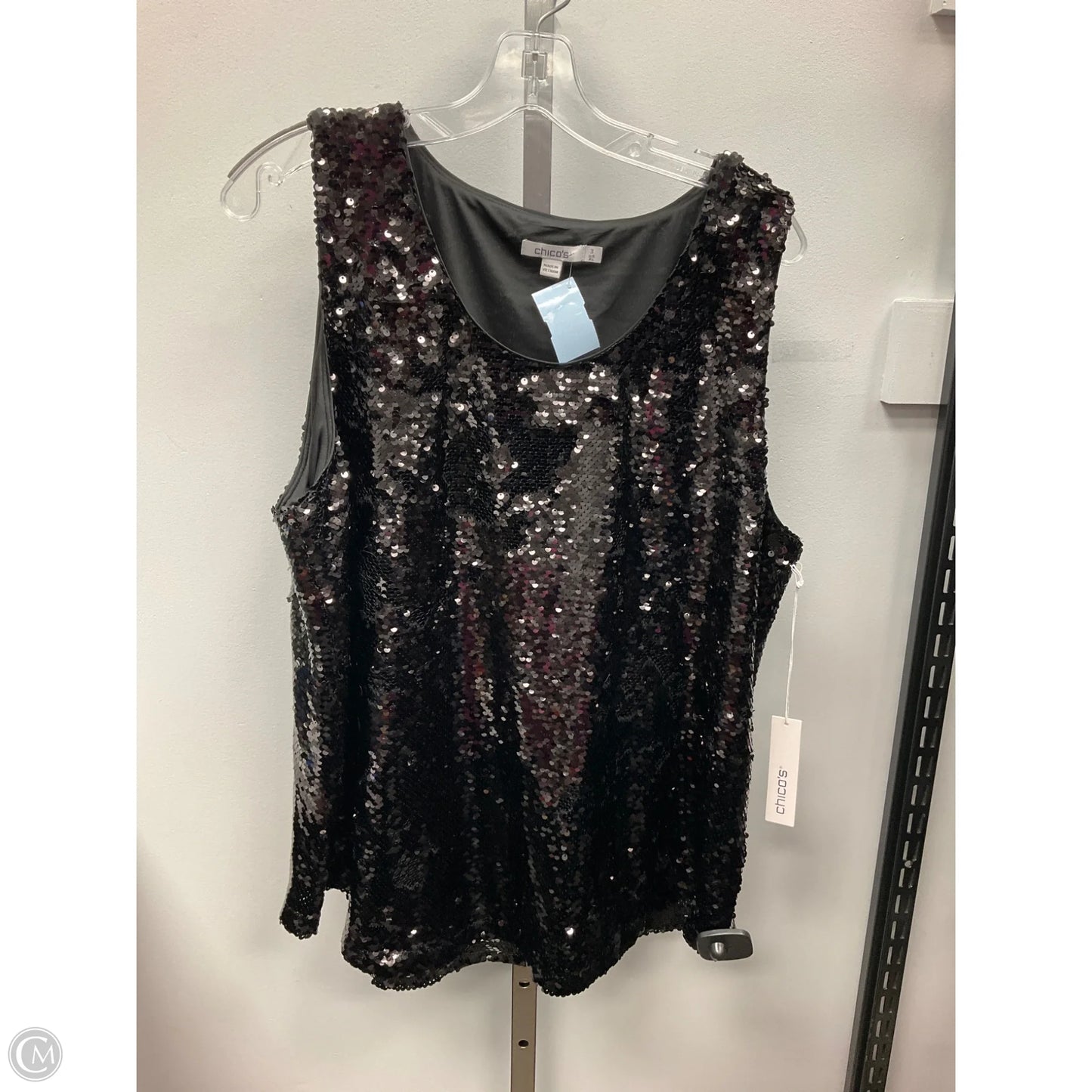 Top Sleeveless By Chicos In Black, Size: Xl
