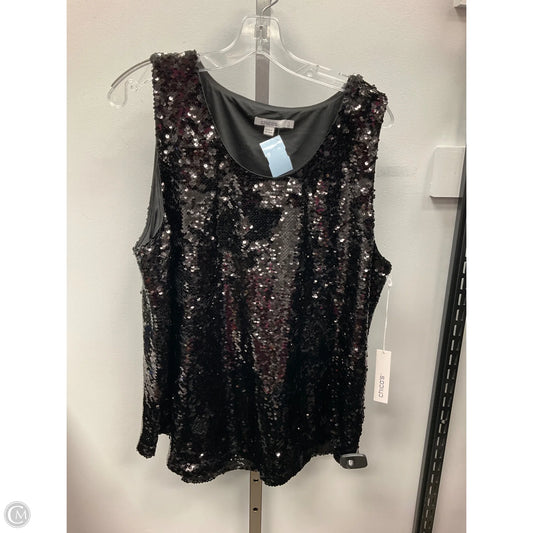 Top Sleeveless By Chicos In Black, Size: Xl