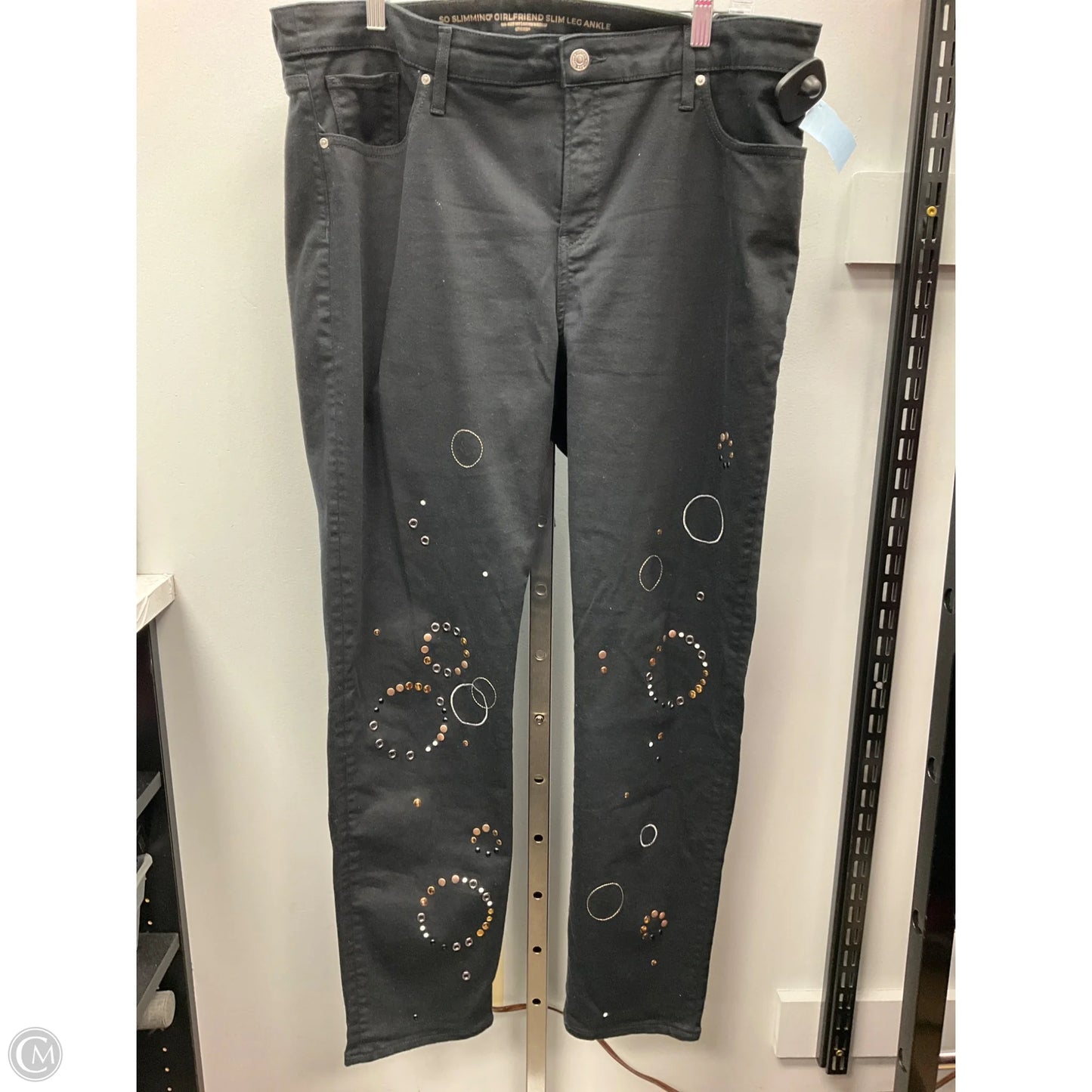 Jeans Boyfriend By Chicos In Black, Size: 16l