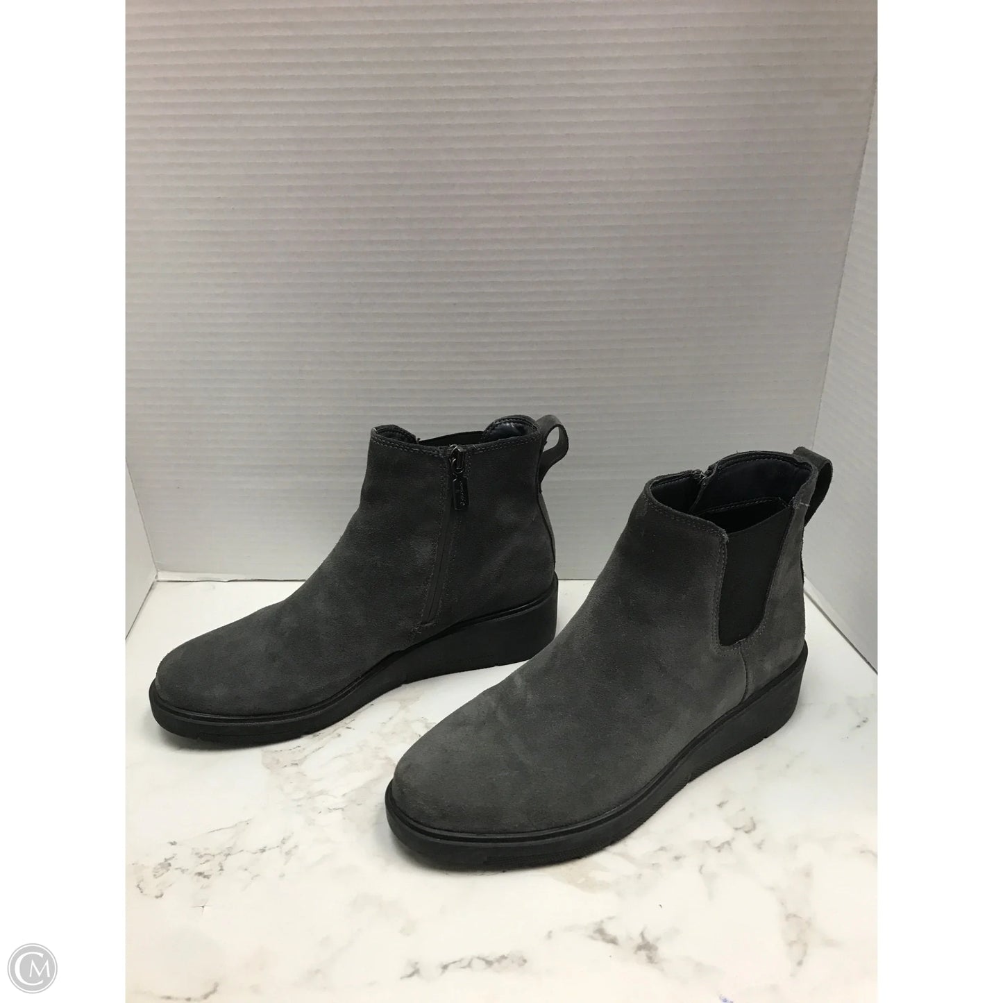 Boots Ankle Heels By Blondo In Grey, Size: 8.5