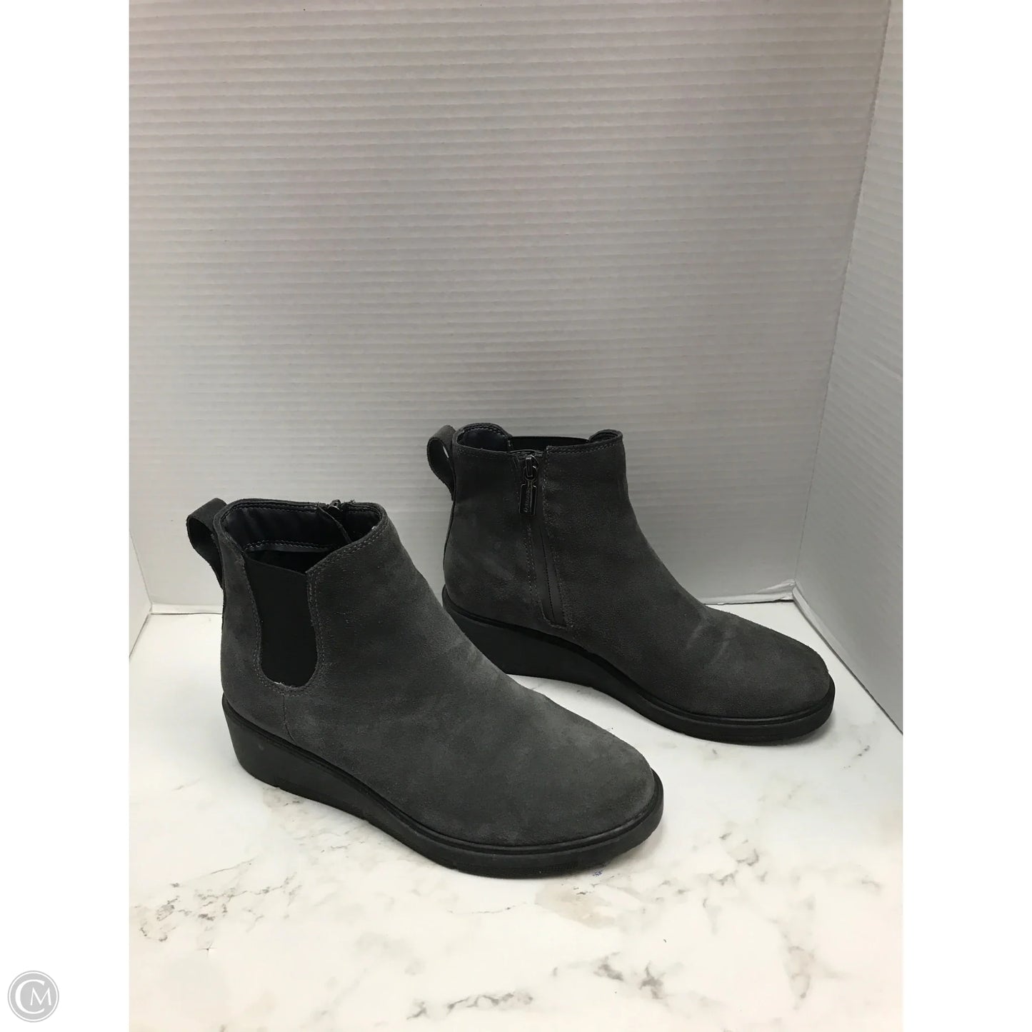 Boots Ankle Heels By Blondo In Grey, Size: 8.5