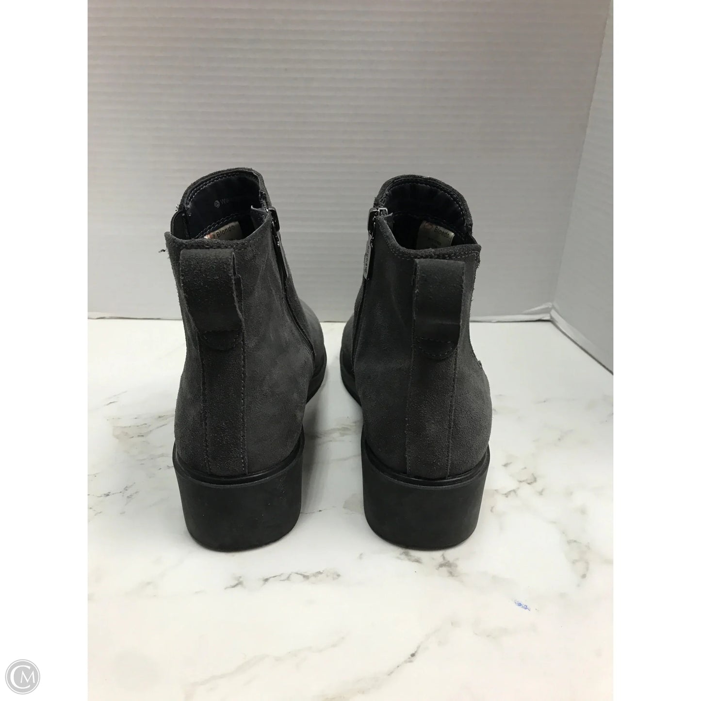 Boots Ankle Heels By Blondo In Grey, Size: 8.5