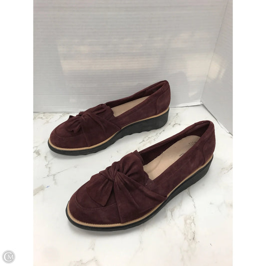 Shoes Heels Platform By Clarks In Maroon, Size: 11
