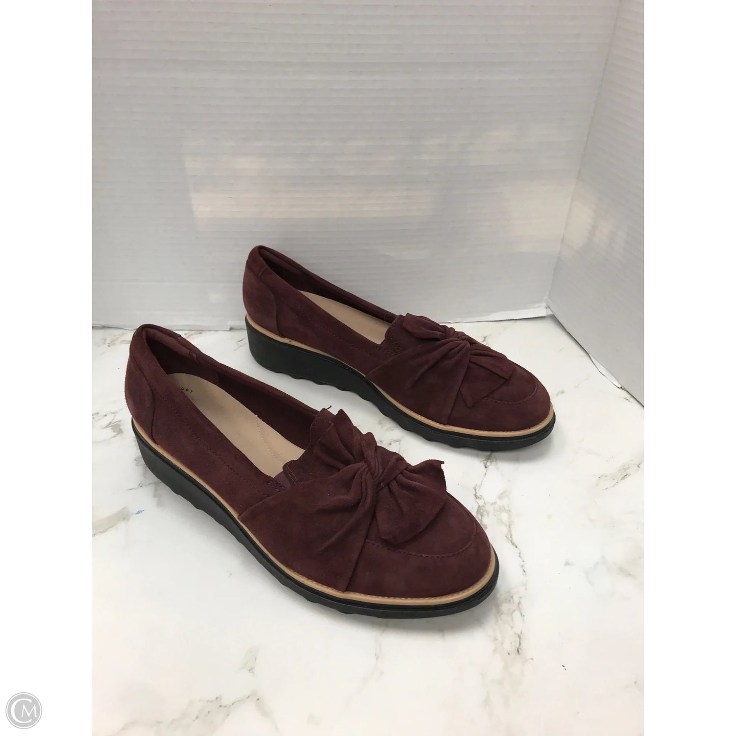 Shoes Heels Platform By Clarks In Maroon, Size: 11