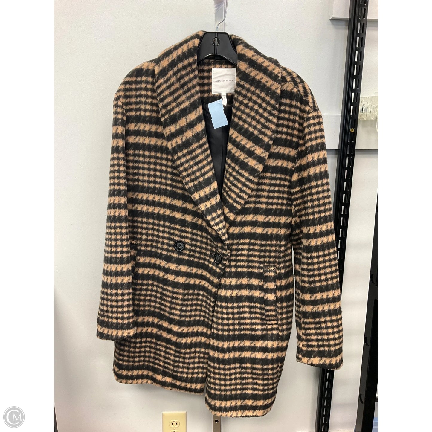 Coat Other By Avec Les Filles In Plaid Pattern, Size: M