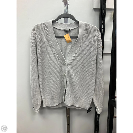 Sweater Cardigan By Talbots In Grey, Size: S