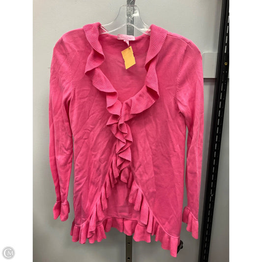 Sweater Cardigan Designer By Lilly Pulitzer In Pink, Size: Xs