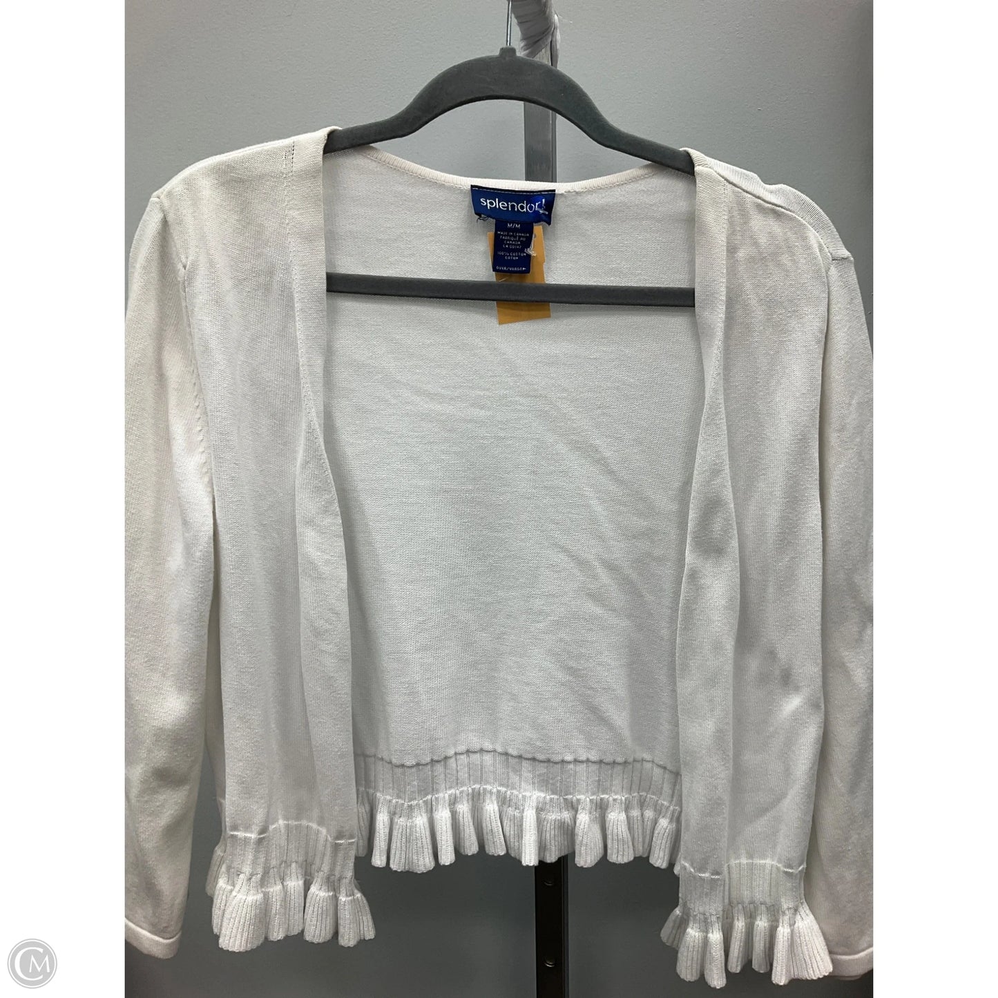 Sweater Cardigan By Clothes Mentor In White, Size: M