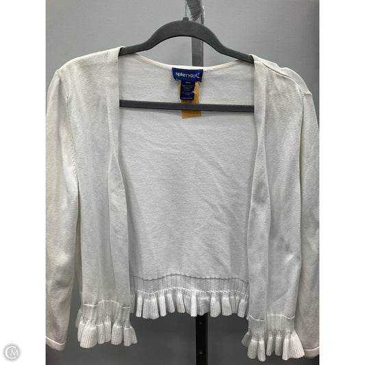 Sweater Cardigan By Clothes Mentor In White, Size: M