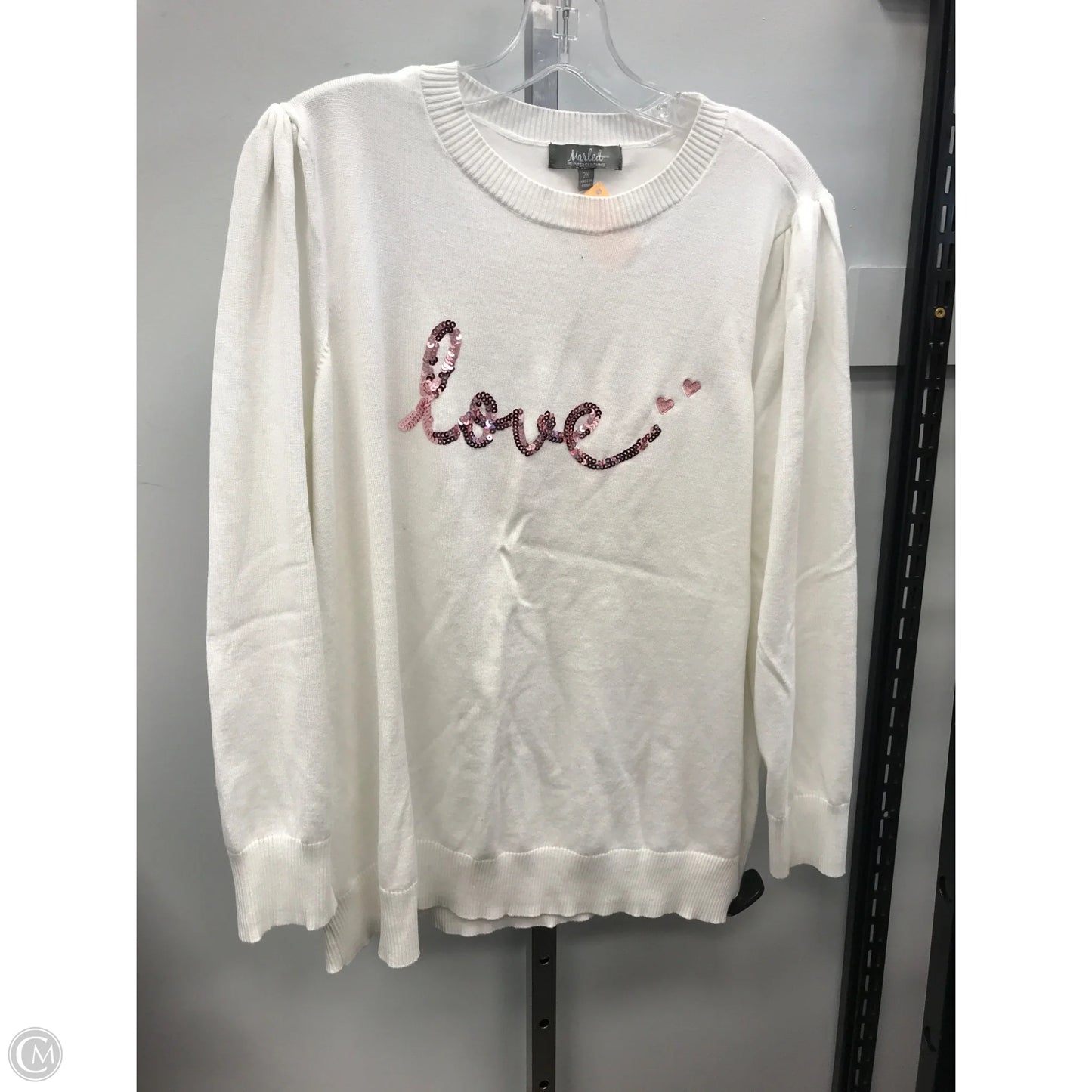 Sweater By Marled In White, Size: 2x