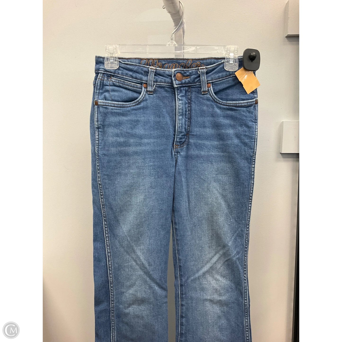 Jeans Flared By Wrangler In Blue Denim, Size: 4