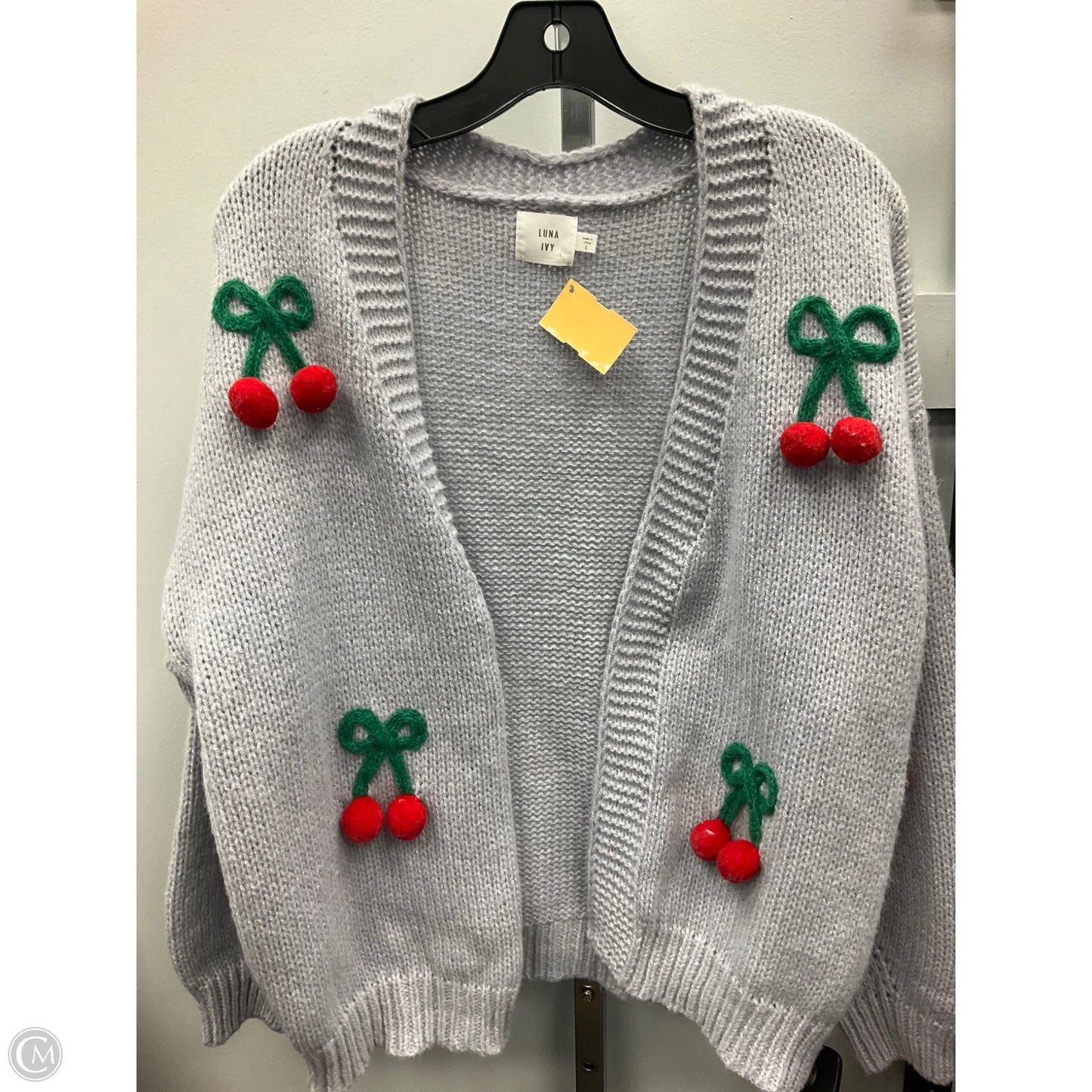 Sweater Cardigan By Cmc In Grey, Size: L