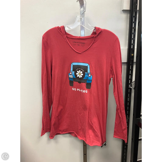 Top Long Sleeve By Life Is Good In Red, Size: M