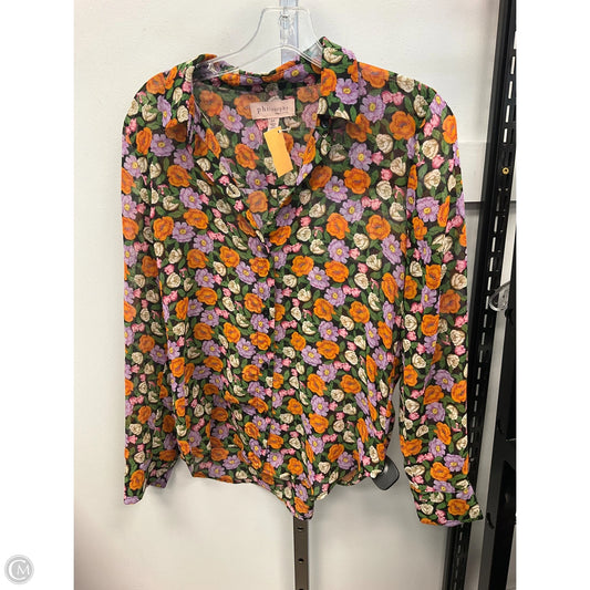 Top Long Sleeve By Jane And Delancey In Floral Print, Size: M