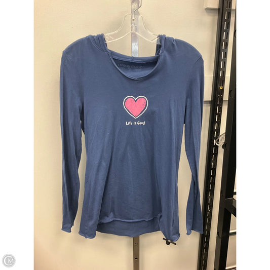 Top Long Sleeve By Life Is Good In Navy, Size: S