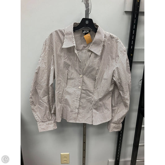 Blouse Long Sleeve By Future Collective In Striped Pattern, Size: M