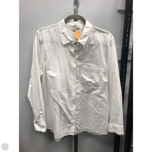 Blouse Long Sleeve By Old Navy In White, Size: Xl